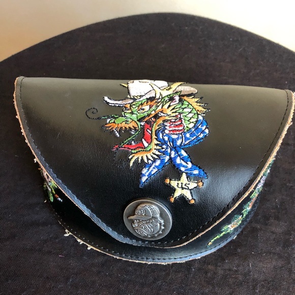 Ed Hardy Accessories - Ed Hardy Vintage Tattoo Leather Eyeglass Case